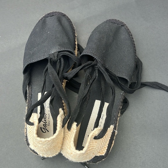GAIMO ESPADRILLES FLATS SANDALS BLACK SIZE 9 - Picture 6 of 8